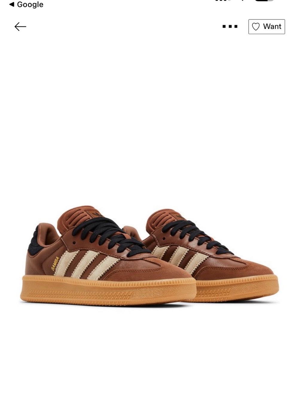 adidas Brown Leather Sneakers with Cream Stripes and Black Accents